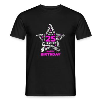 Geburtstag Frau 25 Happy Birthday Wife Women Best - Männer T-Shirt - Schwarz - Vorne - AI Model Male 178 light (178cm)