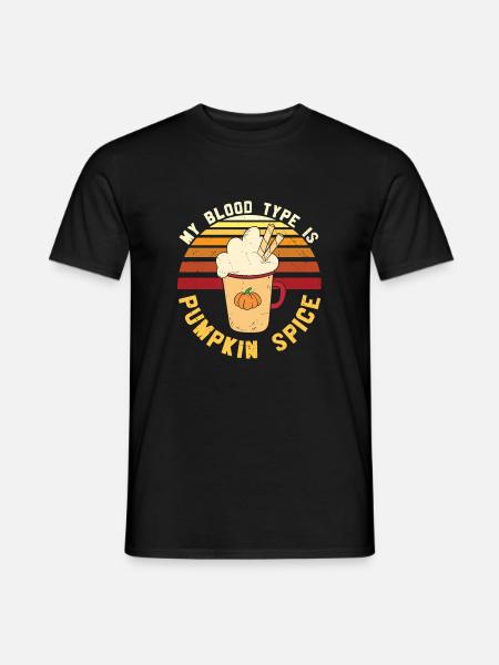 My Blood Type is Pumpkin - Men's T-Shirt - black