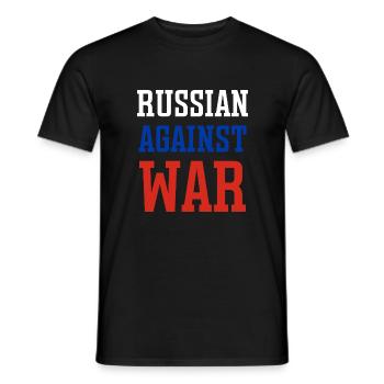 Russian against war - Men's T-Shirt - black - Front - AI Model Male 178 light (178cm)
