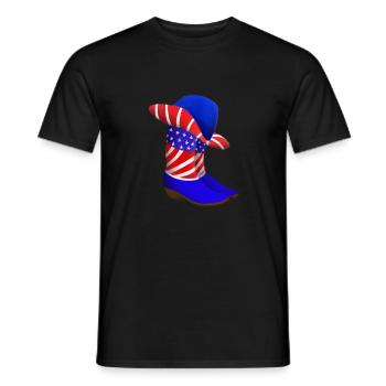 American Cowboy - Men's T-Shirt - black - Front - AI Model Male 178 light (178cm)
