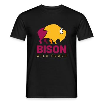 Wild Power Bison - Men's T-Shirt - black - Front - AI Model Male 178 light (178cm)