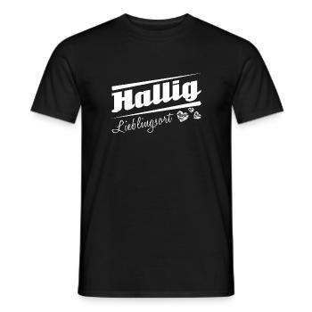 Hallig - Lieblingsort mit Stadtnamen - Männer T-Shirt - Schwarz - Vorne - AI Model Male 178 light (178cm)