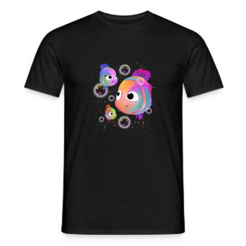 Colorful Fishes - Men's T-Shirt - black - Front - AI Model Male 178 light (178cm)