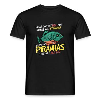 Piranha Geschenk - Männer T-Shirt - Schwarz - Vorne - AI Model Male 178 light (178cm)