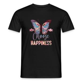 Schmetterling Blume blumig Sprüche Spruch Blumen - Männer T-Shirt - Schwarz - Vorne - AI Model Male 178 light (178cm)