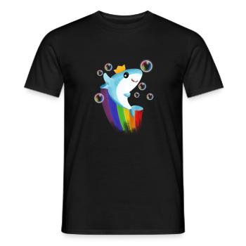 Rainbow Shark - Men's T-Shirt - black - Front - AI Model Male 178 light (178cm)