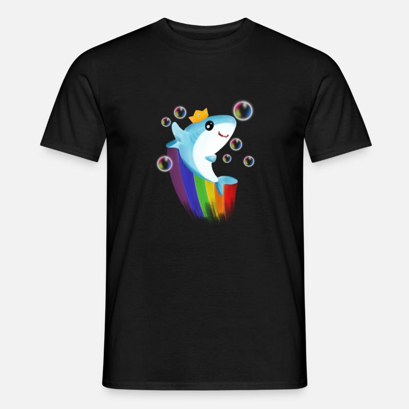 Rainbow Shark - Men’s T-shirt - black