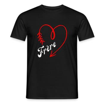 frère cœur - T-shirt homme - noir - Devant - AI Model Male 178 light (178cm)