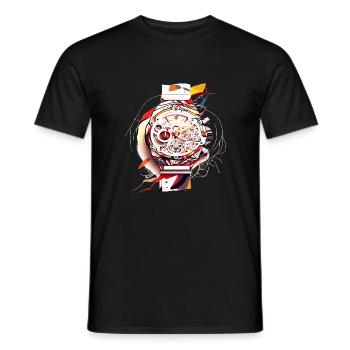 Chronographs are among the most popular watches - Men's T-Shirt - black - Front - AI Model Male 178 light (178cm)