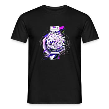 Men's watch as chronograph for the watch collector - Men's T-Shirt - black - Front - AI Model Male 178 light (178cm)