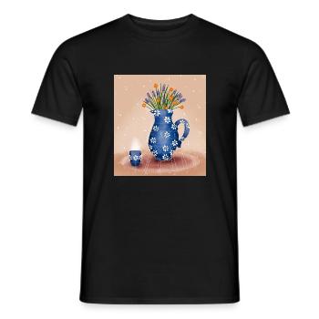 Flower Tea - Men's T-Shirt - black - Front - AI Model Male 178 light (178cm)