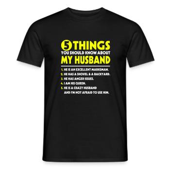 5 Dinge, die Sie über mein Mann T-Shirt wissen sollten - Männer T-Shirt - Schwarz - Vorne - AI Model Male 178 light (178cm)