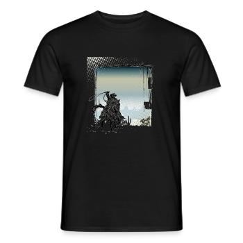 Cowboy Funny Cowboy Hat Wild Western Country - Men's T-Shirt - black - Front - AI Model Male 178 light (178cm)