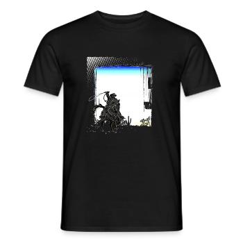Cowboy Funny Cowboy Hat Wild Western Country - Men's T-Shirt - black - Front - AI Model Male 178 light (178cm)