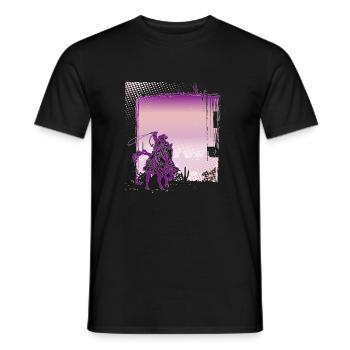 Cowboy Funny Cowboy Hat Wild Western Country - Men's T-Shirt - black - Front - AI Model Male 178 light (178cm)