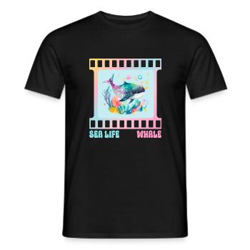 Niedlicher Wal - Meereslebewesen - Männer T-Shirt - Schwarz - Vorne - AI Model Male 178 light (178cm)