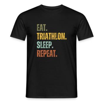 EAT TRIATHLON SLEEP REPEAT - Men's T-Shirt - black - Front - AI Model Male 178 light (178cm)