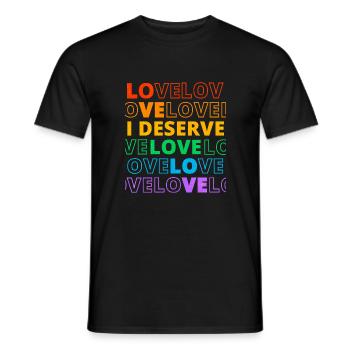 Gay Pride Parade LGBTQ+ Rainbow Flag Body Positive - Men's T-Shirt - black - Front - AI Model Male 178 light (178cm)