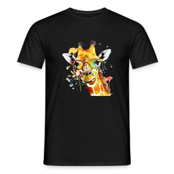 Elsy la girafe - T-shirt homme - noir - Devant - AI Model Male 178 light (178cm)