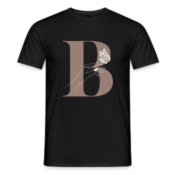 Letter B Magic butterfly - Men's T-Shirt - black - Front - AI Model Male 178 light (178cm)