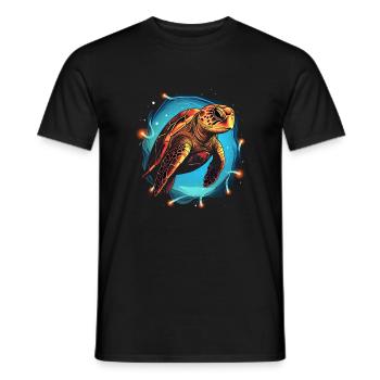 Sea Turtle Xmas Lights, Love turtles - Men's T-Shirt - black - Front - AI Model Male 178 light (178cm)