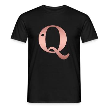 letter Q rose gold - Men's T-Shirt - black - Front - AI Model Male 178 light (178cm)