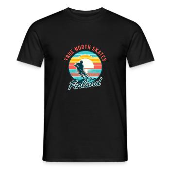 Nordic Skating Legend Tee - Finnish Ice Dance - Men's T-Shirt - black - Front - AI Model Male 178 light (178cm)