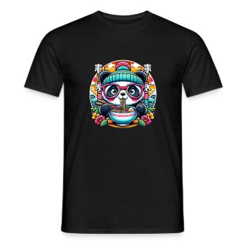 Ramen Panda - Men's T-Shirt - black - Front - AI Model Male 178 light (178cm)