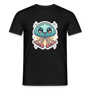 Jellyfish Lover - Men's T-Shirt - black - Front - AI Model Male 178 light (178cm)