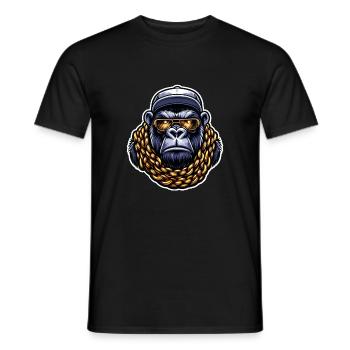 Gorilla mit Goldkette - Männer T-Shirt - Schwarz - Vorne - AI Model Male 178 light (178cm)