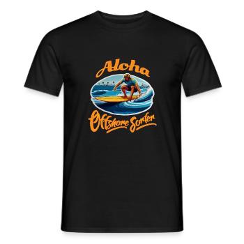 Aloha Offshore Surfer - Men's T-Shirt - black - Front - AI Model Male 178 light (178cm)