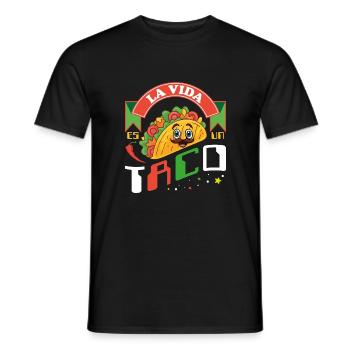 Lustiger Spruch auf Spanish - La vida es un Taco - Männer T-Shirt - Schwarz - Vorne - AI Model Male 178 light (178cm)