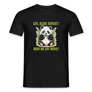 Mangez, dormez, répétez ! Faut-il en dire plus ? - T-shirt homme - noir - Devant - AI Model Male 178 light (178cm)