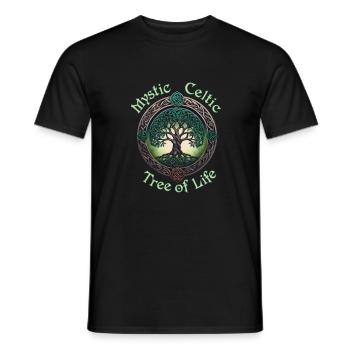 Mystic Celtic Tree of Life - Men's T-Shirt - black - Front - AI Model Male 178 light (178cm)