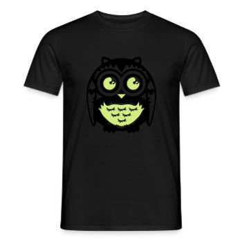 owl - Männer T-Shirt - Schwarz - Vorne - AI Model Male 178 light (178cm)