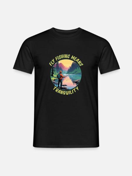Fly Fishing Means Tranquility - Men's T-Shirt - black