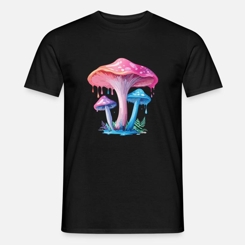 Rosablauer Pilz - Männer T-Shirt - Schwarz