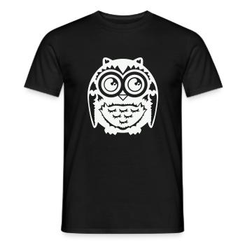 Eule - Männer T-Shirt - Schwarz - Vorne - AI Model Male 178 light (178cm)