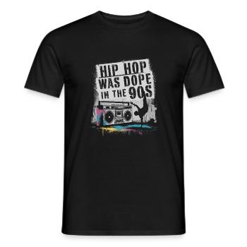 Pure nostalgia – 90s hip-hop classics - Men's T-Shirt - black - Front - AI Model Male 178 light (178cm)