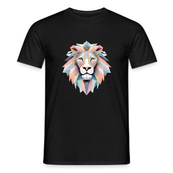 Geometric lion lion gift - Men's T-Shirt - black - Front - AI Model Male 178 light (178cm)
