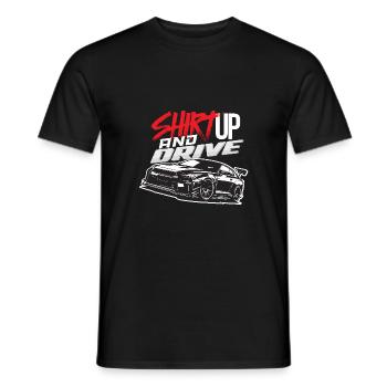shirt up and drive - T-shirt homme - noir - Devant - AI Model Male 178 light (178cm)