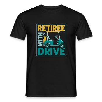 Retraité avec Drive Golfer Golf - T-shirt homme - noir - Devant - AI Model Male 178 light (178cm)