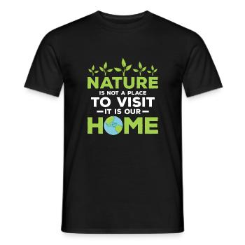 Nature Is Not A Place To Visit Planet Earth Day - Men's T-Shirt - black - Front - AI Model Male 178 light (178cm)
