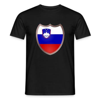 Slovénie (Slovénie _Wappen) - T-shirt homme - noir - Devant - AI Model Male 178 light (178cm)