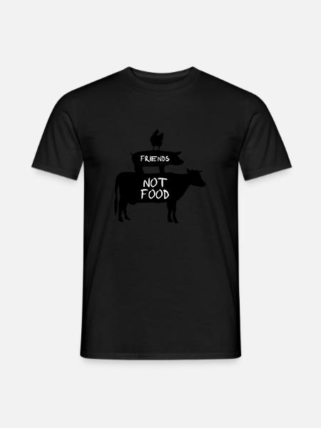 Vegan, Veganer - Freunde, kein Essen - Männer T-Shirt - Schwarz