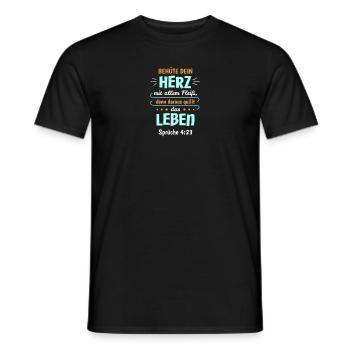 Sprüche 4:23 Bibel Spruch Design für Christen - Männer T-Shirt - Schwarz - Vorne - AI Model Male 178 light (178cm)