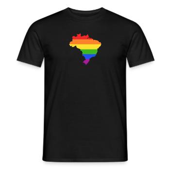 Brasilien Regenbogenflagge für LGTBQ-Brasilianer - Männer T-Shirt - Schwarz - Vorne - AI Model Male 178 light (178cm)