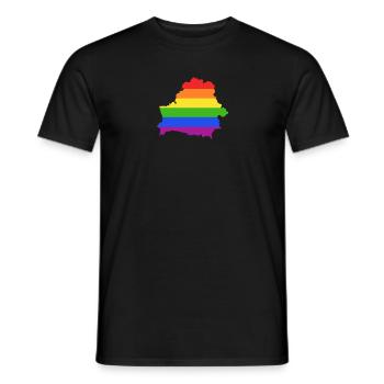 Belarus Regenbogenflagge für LGTBQ-Belarusianer - Männer T-Shirt - Schwarz - Vorne - AI Model Male 178 light (178cm)