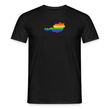 Österreich Regenbogenfahne für LGTBQ-Österreicher - Männer T-Shirt - Schwarz - Vorne - AI Model Male 178 light (178cm)