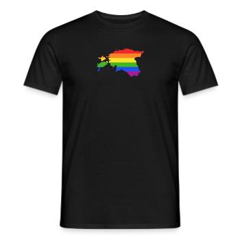 Estland Regenbogenflagge für stolze LGTBQ-Esten - Männer T-Shirt - Schwarz - Vorne - AI Model Male 178 light (178cm)